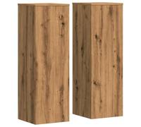 vidaXL Soportes para plantas 2 uds madera roble artisian 33x33x100 cm, soporte de flor, soporte de maceta, soporte de planta de casa