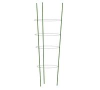 vidaXL Soportes Plantas jardín con 4 Anillas 5 uds Acero Verde 90 cm
