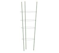 vidaXL Soportes Plantas jardín con 4 Anillas 5 uds Acero Verde 90 cm