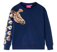 Sudadera Infantil con Jirafa de Lentejuelas Jersey para Niños Azul Marino 116