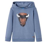 vidaXL Sudadera Infantil con Capucha de Manga Larga Ropa de Niños Azul Melange 116