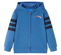vidaXL Sudadera Infantil con Capucha Cremallera Estampado Monopatín Ropa Azul 104