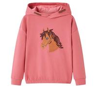 vidaXL Sudadera Infantil con Capucha Diseño de Caballo Ropa de Niños Rosa Palo 116