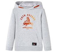 vidaXL Sudadera infantil con capucha gris y naranja 128, sudadera con capucha para niñas, sudadera con capucha, sudadera con capucha infantil