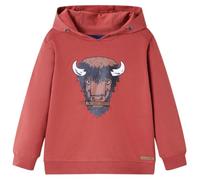 vidaXL Sudadera con Capucha Infantil Estampado de Buey Ropa de Niños Rojo Tostado 128