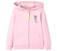 vidaXL Sudadera Infantil con Capucha y Cremallera Ropa Niños Pájaro Bordado Rosa 128