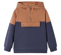 vidaXL Sudadera Infantil con Capucha y Media Cremallera Ropa Antracita Coñac 104