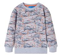 vidaXL Sudadera Infantil con Estampado Aviones Ropa de Niños Gris Oscuro Mélange 104