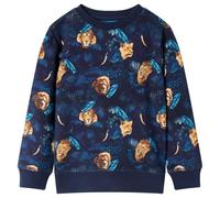 vidaXL Sudadera Infantil con Estampado de León y Planta Ropa de Niños Azul Marino 128