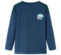 vidaXL Sudadera Infantil Estampado de Paisaje Jersey Ropa de Niños Azul Marino 116