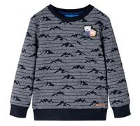 vidaXL Sudadera para Niños con Estampado Colinas Ropa Infantil Azul Marino Mélange 128