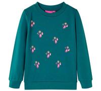 vidaXL Sudadera para Niños Estampado Purpurina Jersey Ropa Infantil Verde Oscuro 128