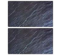 vidaXL 2x Tablas de Cortar Protector Encimera de Cocina Cubierta Placa de Inducción Alimentos Fácil Limpiar Patrón de Piedra Natural Vidrio Templado