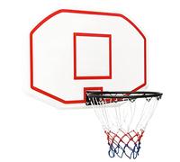 vidaXL Tablero de baloncesto de polietileno duradero con borde de acero, montado en la pared con nailon para todo tipo de clima, apto para uso en interiores y exteriores.