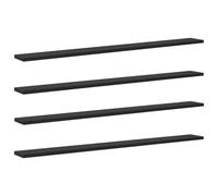 vidaXL Tablero de Estantería 4 pcs Negro 100 x 10 x 1,5 cm, Tabla de estantería Resistente, diseño Rectangular, solución Moderna para Sala, Estudio y Almacenamiento
