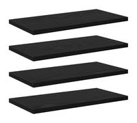 vidaXL Tablero de Estantería 4 pcs Negro 40 x 20 x 1,5 cm, Tabla de estantería Resistente, diseño Rectangular, solución Moderna para Sala, Estudio y Almacenamiento