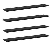 vidaXL Tablero de Estantería 3 Niveles 4 uds. 60 x 10 x 1,5 cm Negro | Hay un montón de espacio para tus cosas, Un estilo elegante que va con cualquier decoración, Dan una vibra limpia y trendy