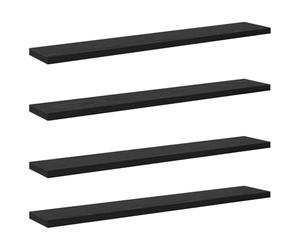vidaXL Tablero de Estantería 3 Niveles 4 uds. 60 x 10 x 1,5 cm Negro | Hay un montón de espacio para tus cosas, Un estilo elegante que va con cualquier decoración, Dan una vibra limpia y trendy