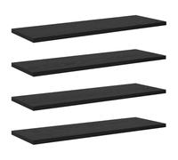 vidaXL Tablero de Estantería 4 pcs Negro 60 x 20 x 1,5 cm, Tabla de estantería Resistente, diseño Rectangular, solución Moderna para Sala, Estudio y Almacenamiento
