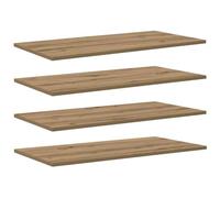 vidaXL Tablero de Estantería 4 pcs Marrón 80 x 40 x 1,5 cm, Tabla de estantería Resistente, diseño Rectangular, solución Moderna para Sala, Estudio y Almacenamiento