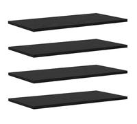 vidaXL Tablero de Estantería 4 pcs Negro 60 x 30 x 1,5 cm, Estantería Moderna, Tablero Rectangular para tu Sala, Estante Funcional con líneas limpias y Estilo Sofisticado