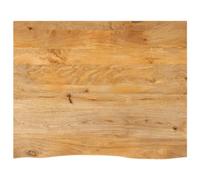 vidaXL Tablero de Mesa Borde Natural Madera Maciza Mango 100x80x2,5 cm, Superficie de Mesa, Tablero de Mesa de Madera, Tablero de reemplazo