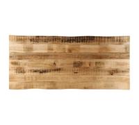 vidaXL Tablero de Mesa Borde Natural Madera Maciza Mango 140x60x2,5 cm, Superficie de Mesa, Tablero de Mesa de Madera, Tablero de reemplazo