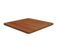 vidaXL Tablero de mesa cuadrado marrón oscuro 60 x 60 x 2,5 cm, madera de roble maciza tratada