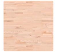 vidaXL Tablero de Mesa Cuadrado, Superficie de Mesa Auxiliar, Tablero de Mesa de Centro, Tablero de Repuesto, Madera Maciza de Haya 80X80X1,5 cm