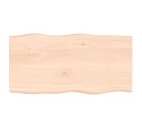 vidaXL Tablero de Mesa Madera Maciza Roble Borde Natural 100x50x2 cm, Tablero de Madera, Tablero de Comedor, Tablero de Madera Maciza