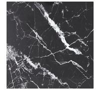 vidaXL Tablero de mesa negro 50 x 50 cm 6 mm de vidrio templado, aspecto mármol