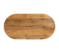vidaXL Tablero de Mesa Ovalado de Madera Maciza de Mango 110x40x2,5 cm, Superficie de Mesa, Tablero de Mesa de Centro