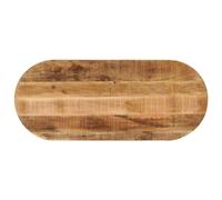 vidaXL Tablero de Mesa Ovalado Madera Maciza Mango Rugosa 110x50x2,5cm, Superficie de Mesa, Tablero de Mesa de Madera, Tablero de Mesa de Centro