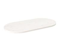 vidaXL Tablero de Mesa Ovalado Madera Maciza Pino Blanco 100x50x2,5 cm