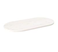 vidaXL Tablero de Mesa Ovalado Madera Maciza Pino Blanco 110x55x2,5 cm