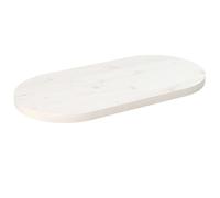 vidaXL Tablero Ovalado Madera Maciza Pino Blanco 60x30x2,5 cm, Repuesto para Mesa