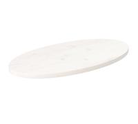 vidaXL Tablero de Mesa Ovalado Madera Maciza Pino Blanco 70x35x2,5 cm
