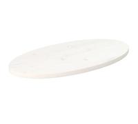 vidaXL Tablero de Mesa Ovalado Madera Maciza Pino Blanco 80x40x2,5 cm