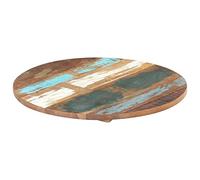 vidaXL Tablero de Mesa Redonda Superficie Restaurante Comedor Salón Sala de Estar Oficina Mueble Encimera 50 cm 25-27 mm Madera Maciza Reciclada