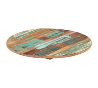 vidaXL Tablero de Mesa Redonda Superficie Restaurante Comedor Salón Sala de Estar Oficina Mueble Encimera 50 cm 15-16 mm Madera Maciza Reciclada