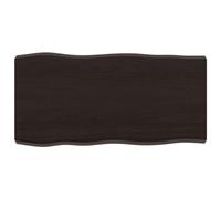 Vidaxl tablero mesa madera tratada borde vivo marrón 80x40x(2-6) cm