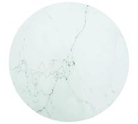 vidaXL Tablero de Mesa Vidrio Templado Diseño Mármol Muebles Mobiliario Repuesto Superficie Comrdor Jardín Patio Terraza Blanco Ø90x1 cm