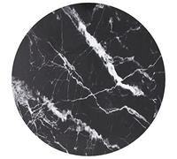 vidaXL Tablero de Mesa Vidrio Templado Diseño Mármol Muebles Mobiliario Repuesto Superficie Comrdor Jardín Patio Terraza Negro Ø40x0,8 cm