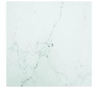 vidaXL Tablero de Mesa Vidrio Templado Diseño Mármol Muebles Mobiliario Repuesto Superficie Comrdor Jardín Patio Terraza Blanco 70x70 cm
