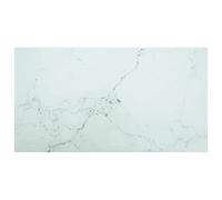 vidaXL Tablero de Mesa Vidrio Templado Diseño Mármol Muebles Mobiliario Repuesto Superficie Comrdor Jardín Patio Terraza Blanco 120x65 cm