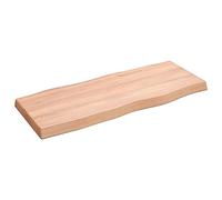 vidaXL Tablero de Mesa, Superficie de Escritorio, Tablero Repuesto, Tablero de Estantería Comedor, Madera Maciza Tratada Borde Natural Marrón Claro