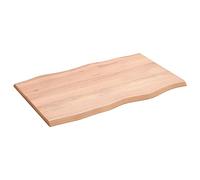 vidaXL Tablero Mesa Madera tratada Roble Borde Natural 80x50x2 cm, Tablero de Madera, Tablero de Comedor, Tablero de Madera Maciza