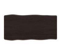 Vidaxl tablero mesa madera tratada borde vivo marrón 80x40x(2-6) cm