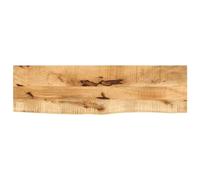 vidaXL Tablero de Mesa Borde Natural Madera Maciza Mango 120x20x3,8 cm, Superficie de Mesa, Tablero de Mesa de Madera, Tablero de reemplazo