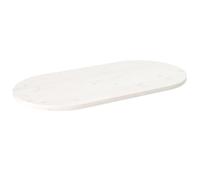 vidaXL Tablero Ovalado Madera Maciza Pino Blanco 90x45x2,5 cm, Repuesto para Mesa, Tablero de Centro